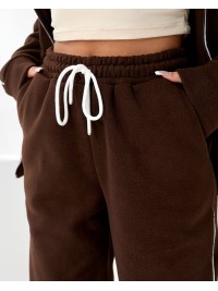 Жiночий теплий костюм на змiйцi коричневого кольору 35804