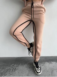 Жiночi спортивнi штани на флiсi бежевого кольору 35805