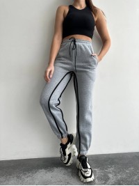 Жiночi спортивнi штани на флiсi сiрого кольору 35807