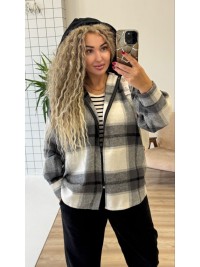 Теплий жiночий костюм сорочка+джогери сiрого кольору 35818