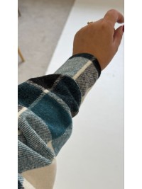 Теплий жiночий костюм сорочка+джогери бiрюзового кольору 35819