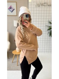 Теплий жiночий комплект лосiни+кофта бежевого кольору 35820