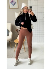 Теплий жiночий комплект лосiни+кофта чорного кольору 35822