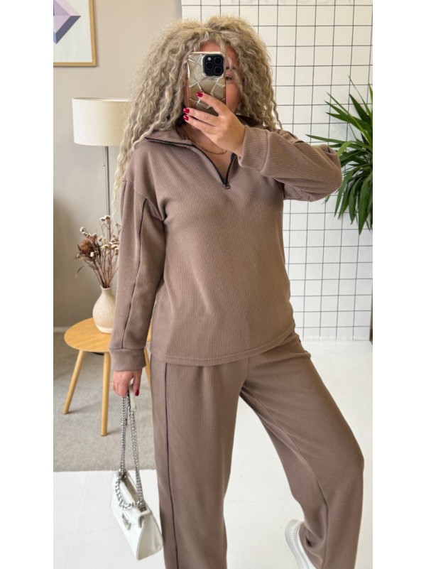 Теплий жiночий костюм з ангори кавового кольору 35824