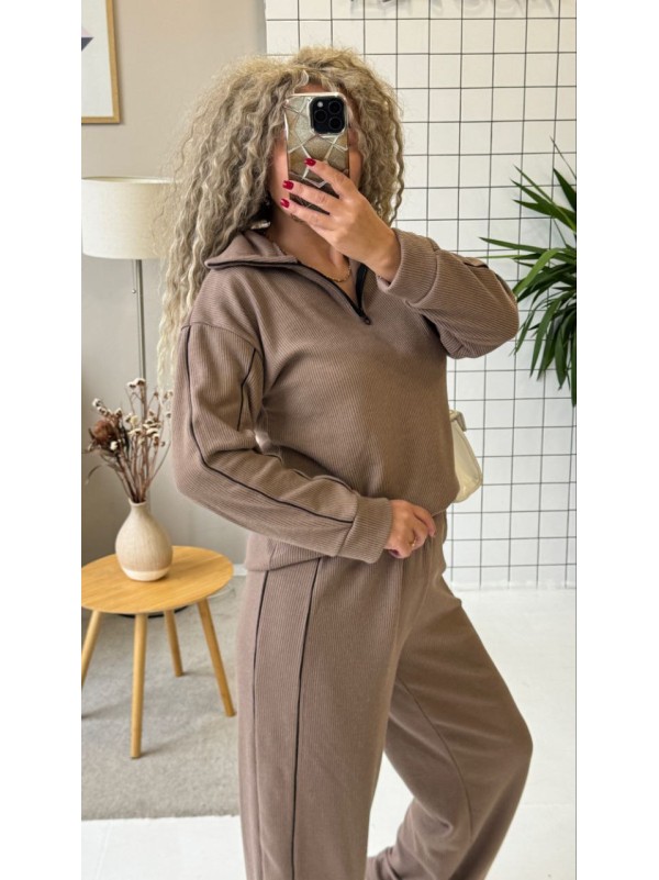 Теплий жiночий костюм з ангори кавового кольору 35824