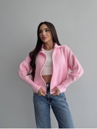 Базовий жіночий светр зi змiкою рожевого кольору 35839