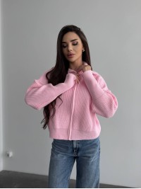 Базовий жіночий светр зi змiкою рожевого кольору 35839