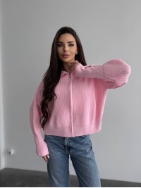 Базовий жіночий светр зi змiкою рожевого кольору 35839