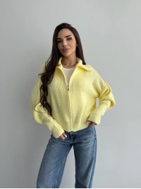 Базовий жіночий светр зi змiкою жовтого кольору 35840