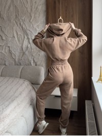 Жiночий теплий комбінезон iз флiса кавового кольору 35866