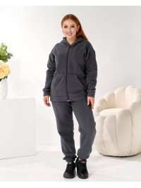 Жiночий теплий костюм на змiйцi графiтового кольору 35867