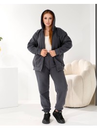 Жiночий теплий костюм на змiйцi графiтового кольору 35867