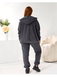 Жiночий теплий костюм на змiйцi графiтового кольору 35867