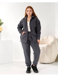 Жiночий теплий костюм на змiйцi графiтового кольору 35867