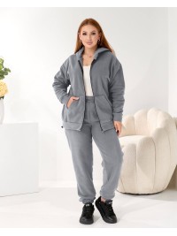 Жiночий теплий костюм на змiйцi сiрого кольору 35868