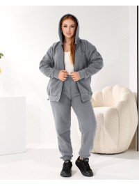 Жiночий теплий костюм на змiйцi сiрого кольору 35868