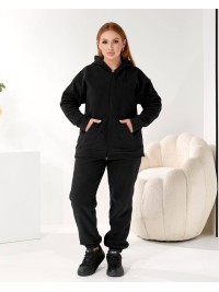 Жiночий теплий костюм на змiйцi чорного кольору 35870