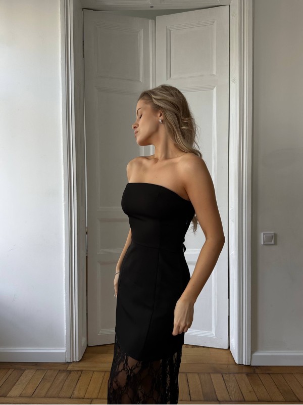 Вечiрня сукня мiнi на шнуровці+спідниця чорного кольору 35871