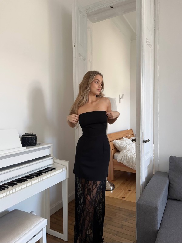 Вечiрня сукня мiнi на шнуровці+спідниця чорного кольору 35871