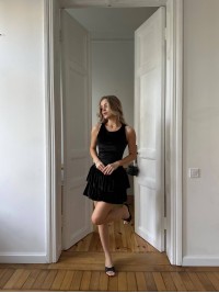 Вечiрня сукня мiнi з оксамиту чорного кольору 35872