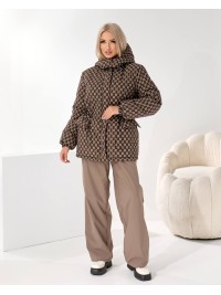 Жіночий зимовий (лижний) костюм куртка+штани кавового кольору 35875