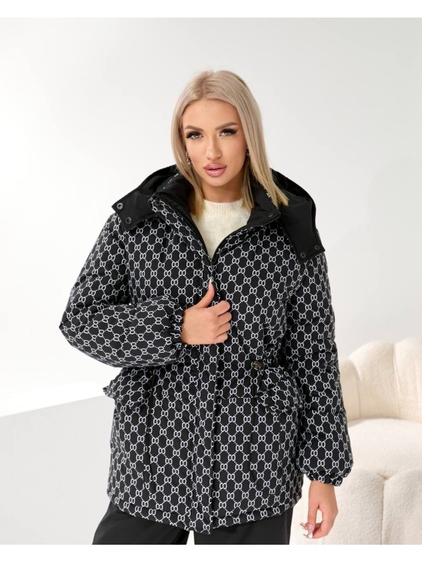 Жіночий зимовий (лижний) костюм куртка+штани чорного кольору 35876