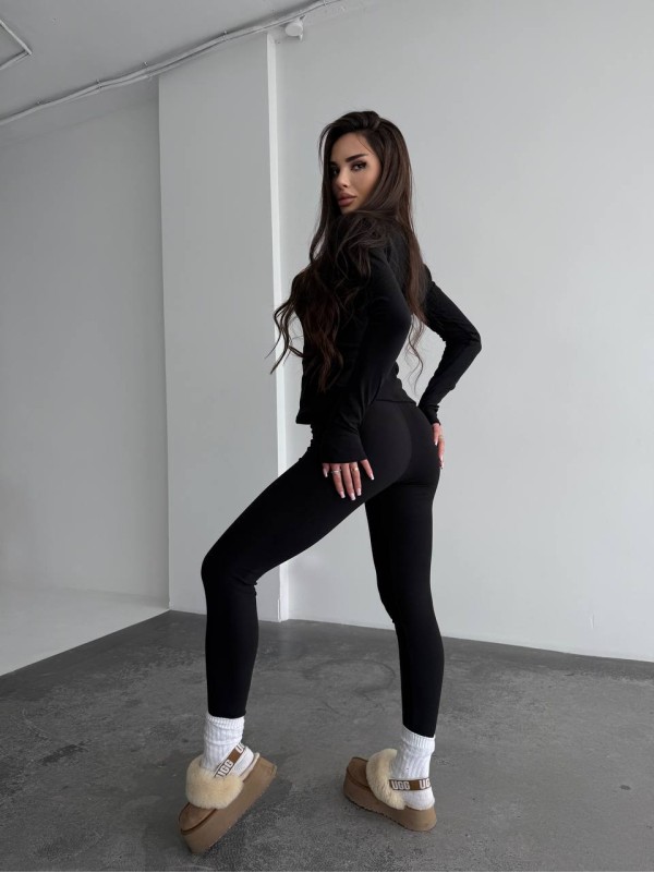 Жіночий базовий термокостюм чорного кольору 35879