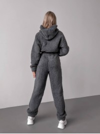 Жіночий теплий костюм з хутра Теддi графiтового кольору 35886