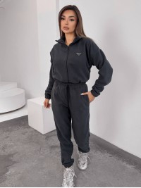 Жiночий теплий комбінезон iз флiса графiтового кольору 35887