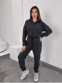 Жiночий теплий комбінезон iз флiса графiтового кольору 35887