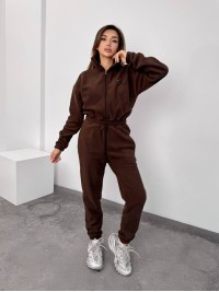 Жiночий теплий комбінезон iз флiса коричневого кольору 35889