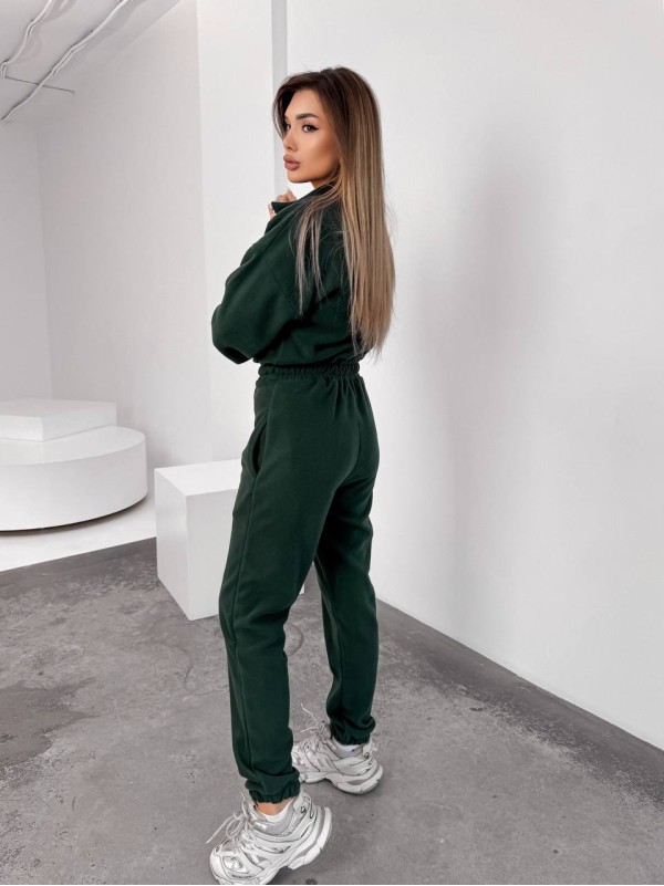 Жiночий теплий комбінезон iз флiса зеленого кольору 35890