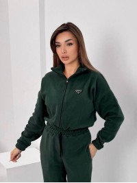 Жiночий теплий комбінезон iз флiса зеленого кольору 35890