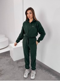 Жiночий теплий комбінезон iз флiса зеленого кольору 35890