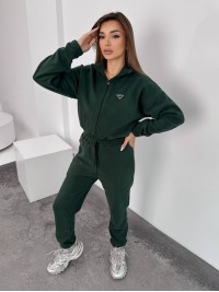 Жiночий теплий комбінезон iз флiса зеленого кольору 35890