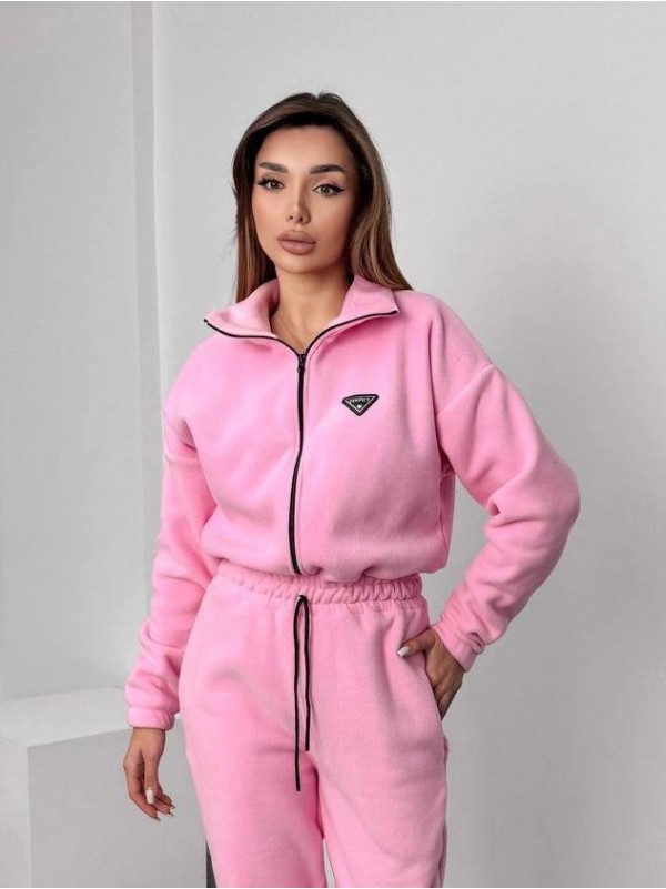 Жiночий теплий комбінезон iз флiса рожевого кольору 35891