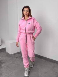 Жiночий теплий комбінезон iз флiса рожевого кольору 35891