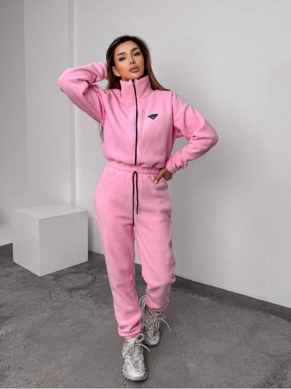Жiночий теплий комбінезон iз флiса рожевого кольору 35891