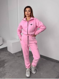 Жiночий теплий комбінезон iз флiса рожевого кольору 35891