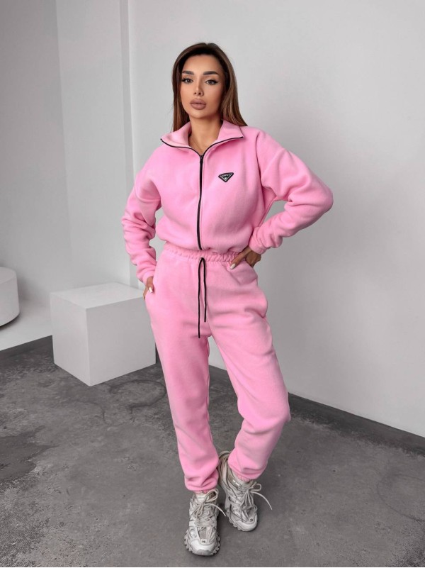 Жiночий теплий комбінезон iз флiса рожевого кольору 35891