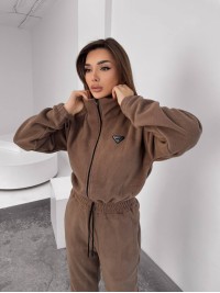 Жiночий теплий комбінезон iз флiса кавового кольору 35892