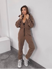 Жiночий теплий комбінезон iз флiса кавового кольору 35892