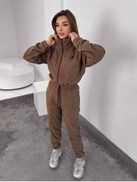Жiночий теплий комбінезон iз флiса кавового кольору 35892