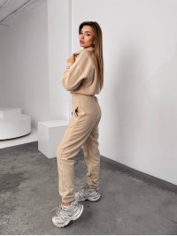 Жiночий теплий комбінезон iз флiса бежевого кольору 35893