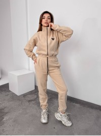 Жiночий теплий комбінезон iз флiса бежевого кольору 35893
