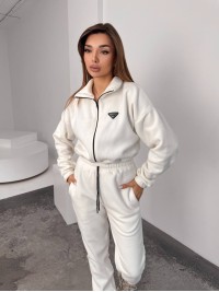 Жiночий теплий комбінезон iз флiса молочного кольору 35894