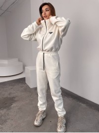 Жiночий теплий комбінезон iз флiса молочного кольору 35894