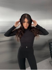 Жіночий базовий термокостюм чорного кольору 35912