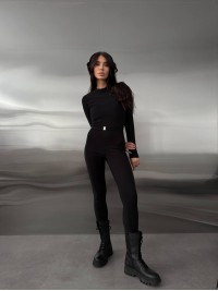 Жіночий базовий термокостюм чорного кольору 35912