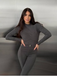 Жіночий базовий термокостюм сiрого кольору 35913